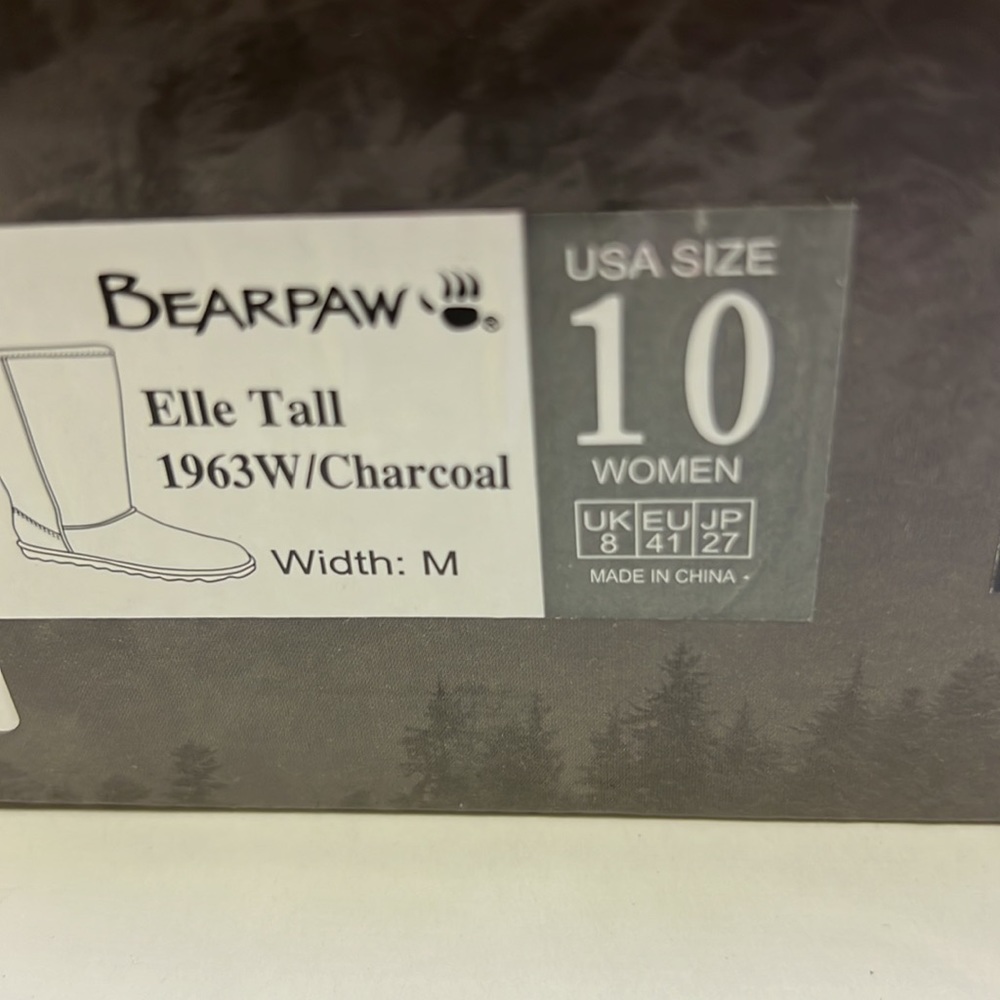 Bearpaw women’s winter suede charcoal Elle tall boots 10 - Picture 9 of 9